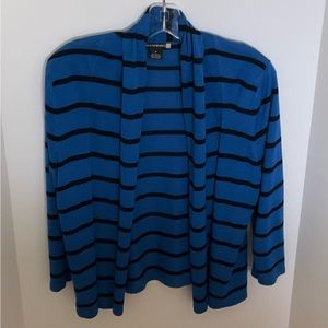 Ladies sweaters by Sweaterworks. Royal blue with black stripes. Size M.